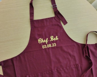 Kitchen apron for adults, teens and kids | Embroidered with logo, text or name | Custom design | Pinafores