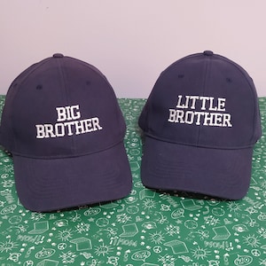 Big/Little Brother | Machine embroidery | Matching hats for siblings | Set of two baseball caps for kids or babies