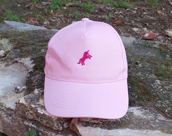 Pink unicorn | Machine embroidery | Baseball cap for kid or baby