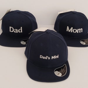 Mini papa maman papa Chapeaux assortis Lot de trois casquettes snapback Pour adulte, enfant et bébé Broderie à la machine image 1