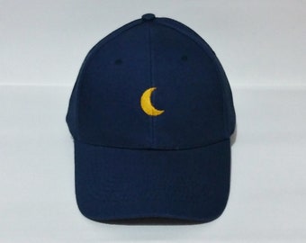 Luna / Ricamo a macchina / Berretto da baseball regolabile / Tessuto twill di cotone