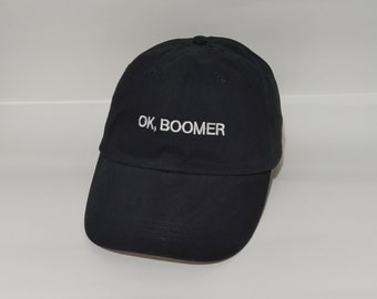 OK Baby-boomers | Broderie machine | Casquette de baseball réglable | Tissu en coton sergé