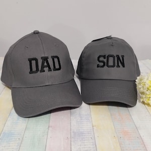 Dad Son, Matching Baseball Caps: Embroidered Father Son, Set of two image 1