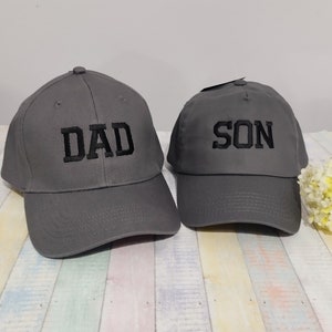 Dad Son | Matching hats | Set of two caps | Machine embroidery | Adjustable baseball caps