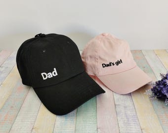 Dad-Kid | Matching hats | Set of two caps | Machine embroidery | Adjustable baseball caps
