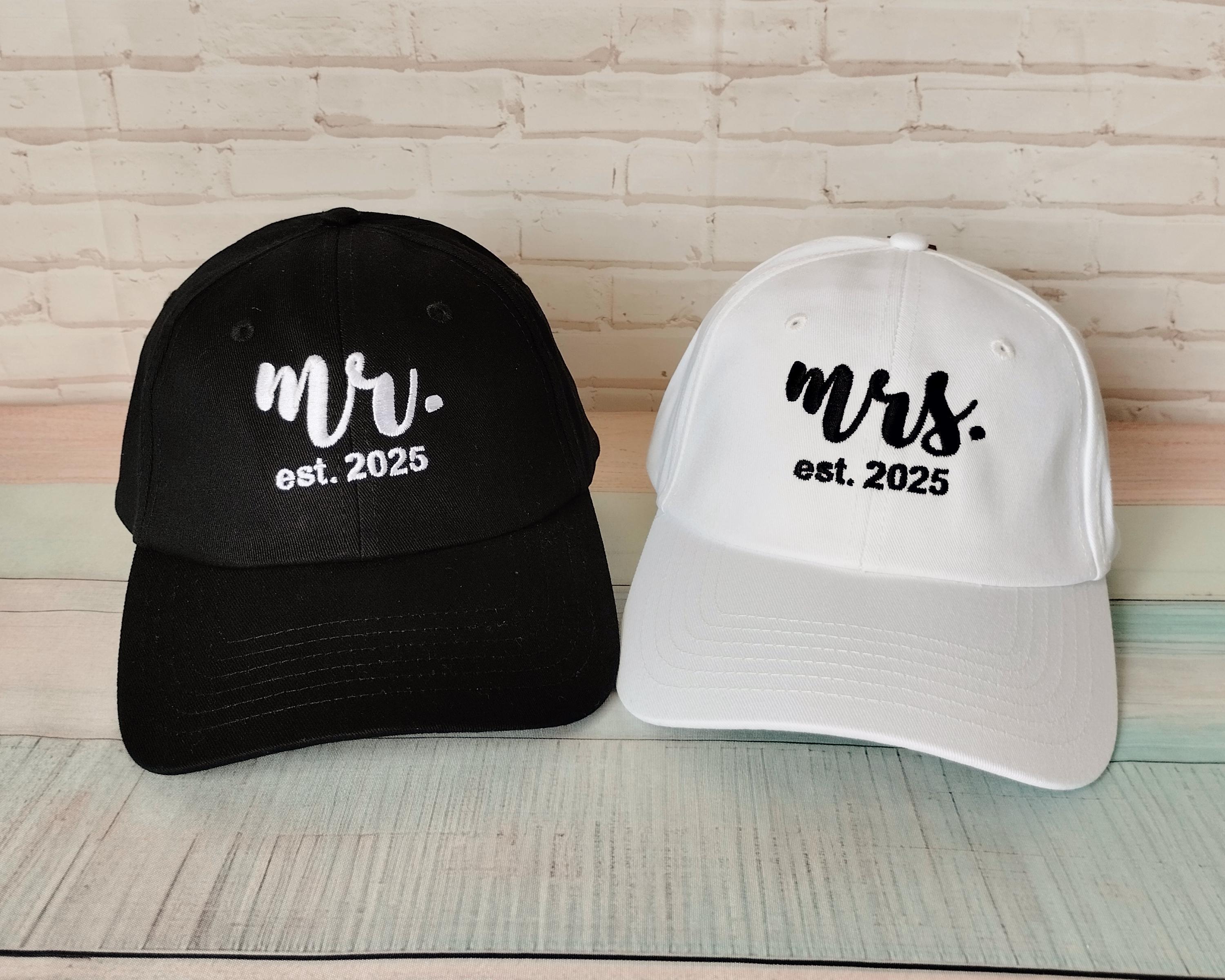 Mr and Mrs | Matching Hats | Set of Two Caps | Machine 