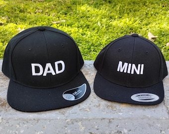 Set of two hats - Dad and Mini Matching Snapback Hats: Embroidered Dad-Kid