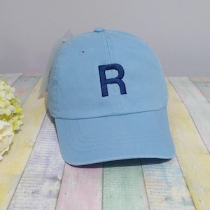 Cappellino da baseball ricamato, cappello in twill di cotone per bambini, design iniziale