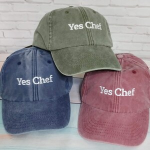 Yes Chef Embroidered Baseball Cap | Twill Cotton Adjustable Hat