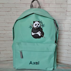 Skolryggsäck med broderi - Panda och namn eller text - Ryggsäck för skolan
