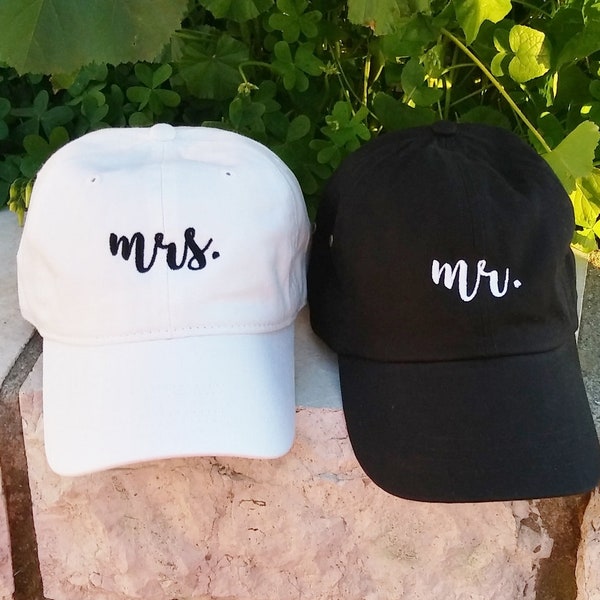 Mr and Mrs Baseball Hats Etsy