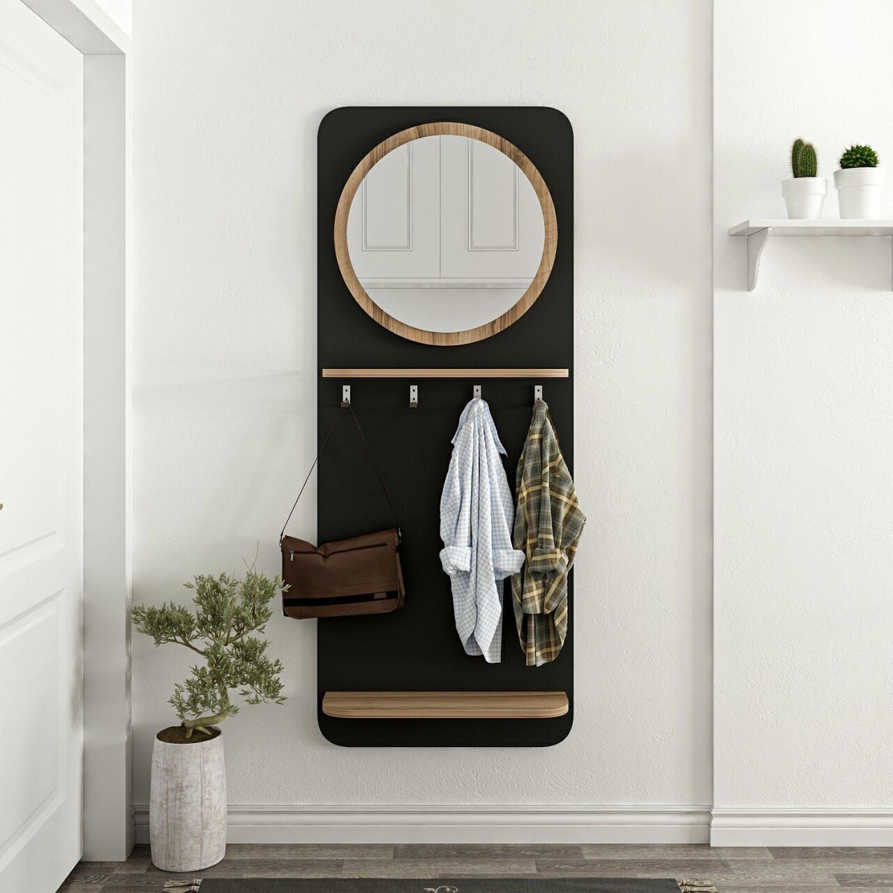 Modern Entryway Mirror With Hooks atelieryuwa.ciao.jp