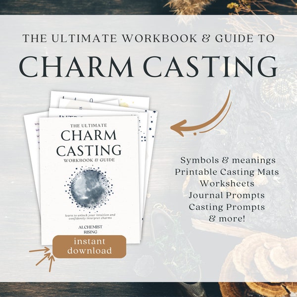 Learn Charm Casting, Printable Divination Study Guide, Charm Casting Kit, Charm Symbols & Meanings, Beginner Charm Casting