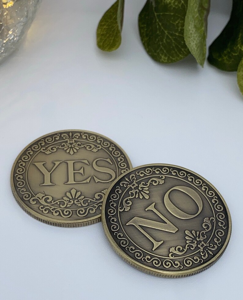 Twosided Answer Coin Fortune Tellers Coin Yes or No Etsy