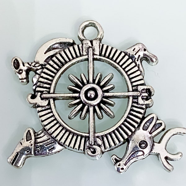 The World Compass 2 or 4 PC Charms, Charm Pendants, Jewelry Making, Divination Charms, Spiritual Communication Charms, Charm Casting