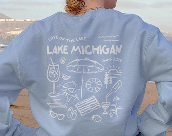 Lake Bachelorette Weekend Crewneck, Love on the Lake, Matching Bachelorette Sweatshirt, Lake Michigan Bachelorette, Saugatuck