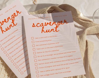 Bachelorette Scavenger Hunt Template, Editable Scavenger Hunt Game
