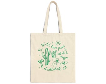 Scottsdale Bachelorette Canvas Tote Bag, Bachelorette Party Tote Bag, Bachelorette Tote, Favor Bag, Welcome gift, Desert Bachelorette