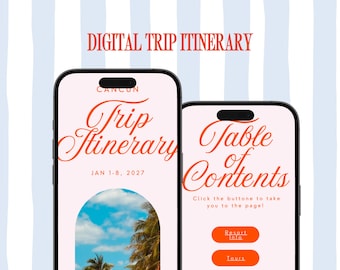 Digital Bachelorette Itinerary Template for All-Inclusive Resort, Girls Trip Itinerary, Vacation Planner, Mobile Travel Itinerary