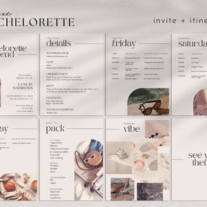 Deluxe Bachelorette Invitation Template, Bachelorette Itinerary Template, Bachelorette Weekend Itinerary, Bachelorette Invite