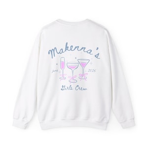 Custom Bachelorette Sweatshirt, Bachelorette Crewneck, Bachelorette Favors, Matching Sweatshirts, Cocktail Theme, Hand Drawn Style