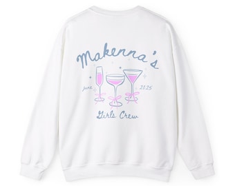 Custom Bachelorette Sweatshirt, Bachelorette Crewneck, Bachelorette Favors, Matching Sweatshirts, Cocktail Theme, Hand Drawn Style