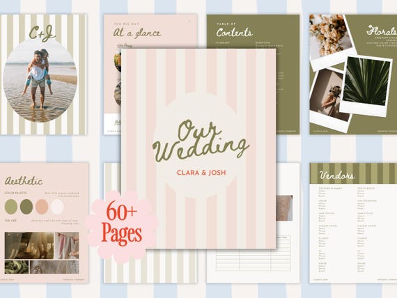 60+ Page Wedding Planner Template, Checklist and Itinerary