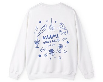 Pull ras du cou Miami Bachelorette, sweat-shirt EVJF, EVJF, thème tropical, EVJF côtier, toast