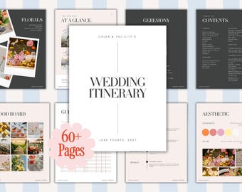 60+ Page Wedding Planner Template, Wedding Itinerary, Wedding Checklist, Wedding Planner Printable, Wedding Binder, Wedding Day of Planner