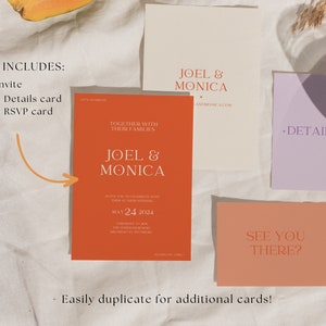 Unique Wedding Invitation Template Colorful Wedding Invite - Etsy