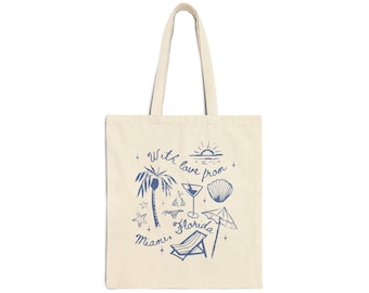 Bachelorette Favors Canvas Tote Bag, Bachelorette Party Tote Bag, Bachelorette Bag, Bachelorette Totes, Beach Theme, Miami Bachelorette