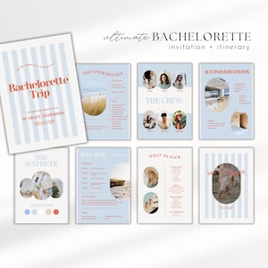 Deluxe Bachelorette Invitation, Bachelorette Itinerary Template, Coastal Bachelorette, Weekend Itinerary, Bachelorette Trip Itinerary