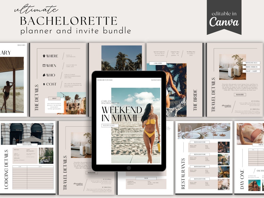 40 Page ULTIMATE Bachelorette Weekend Planner Invitation and - Etsy