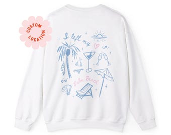 Ras du cou EVJF de plage, sweat-shirt EVJF pour emplacement personnalisé, EVJF, thème tropical, EVJF côtier, pain grillé