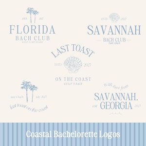 Coastal Custom Logo Design, Bachelorette Logo, Coastal Bachelorette, Girls Trip Logo, Hen Logo, Bachelorette SVG, Digital Download