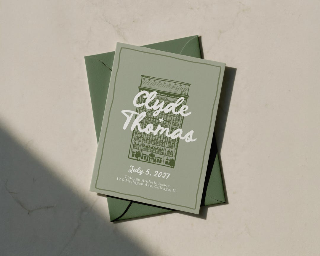 Custom Wedding Invite With Hand Drawn Venue Illustration - Digital File ...