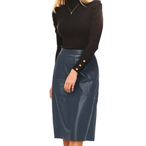 Customized Women&#39;s Lambskin leather skirt , Leather skirt , Women&#39;s Full Leather skirt, Genuine Leather skirt , Measure to made
