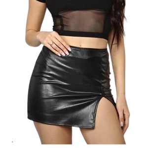 Customized women&#39;s genuine lambskin leather mini skirt , women&#39;s mini short style leather skirt , made to measure mercitrends