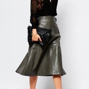 Customized Women's Lambskin leather skirt , Leather skirt , Women's Full Leather skirt, Genuine Leather skirt , Measure to made