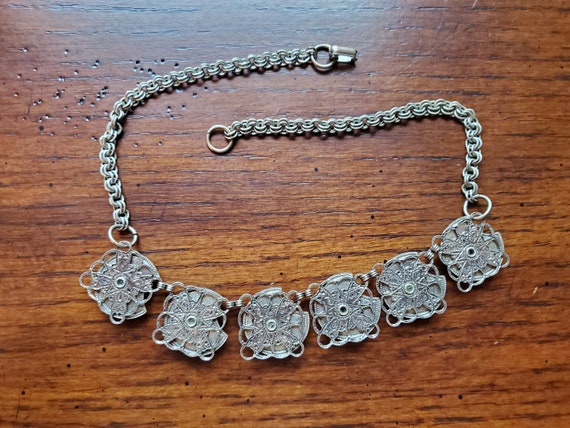 Antique Vintage Reversable Moon Shape Necklace an… - image 9