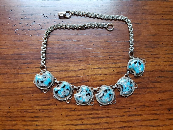 Antique Vintage Reversable Moon Shape Necklace an… - image 8