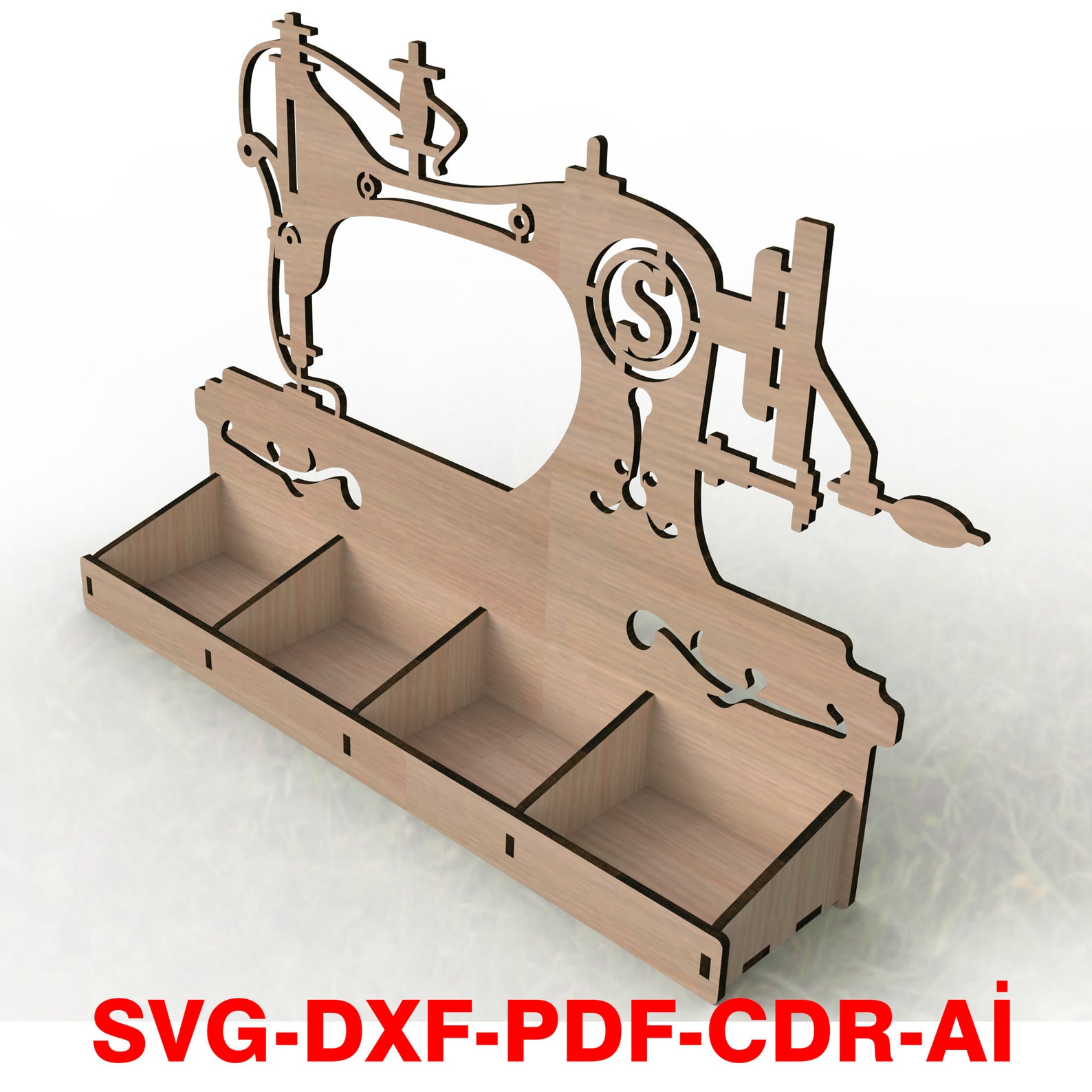 Sewing Machine Dxf Sewing Machine Organizer Cut Files. Digitall Download. Svg-cdr-pdf-dxf ...