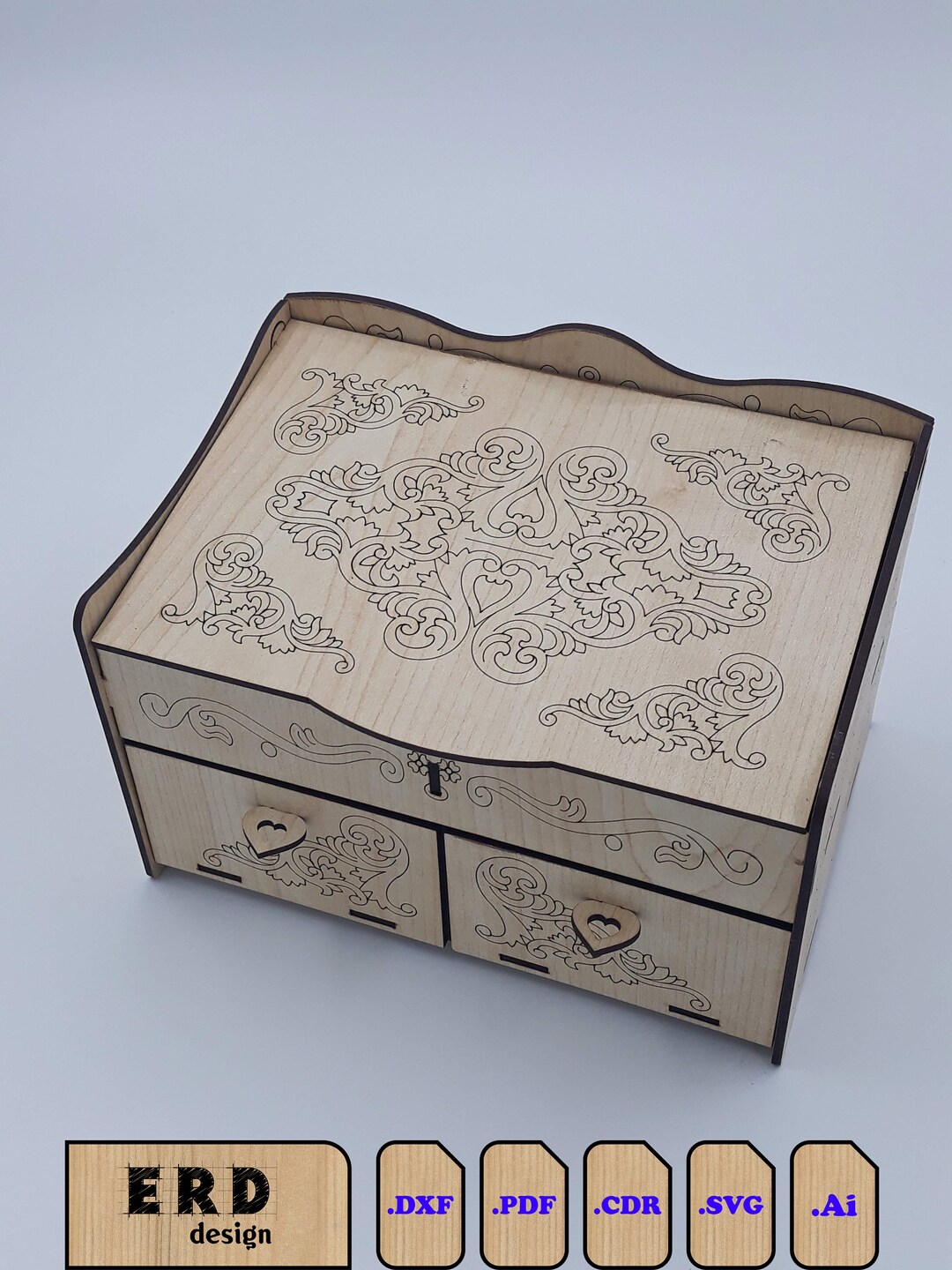 Laser Cut File for a Gorgeous Organizer Wooden Box for Your Jewelry Dxf ...