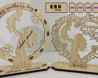 Mother's day greeting gift. digital file download for laser cutting svg dxf cdr pdf ai