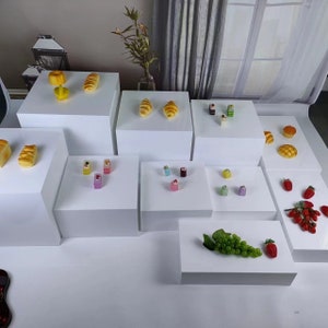 10 Pieces Acrylic Display Boxes, Acrylic Display Stands, Food Display ...