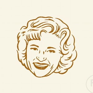 Betty White Illustration SVG PNG EPS dxf Instant Download