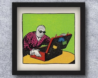 Invisible Man Art Print - Vintage Horror Pulp Comic - DIGITAL Download Pop art
