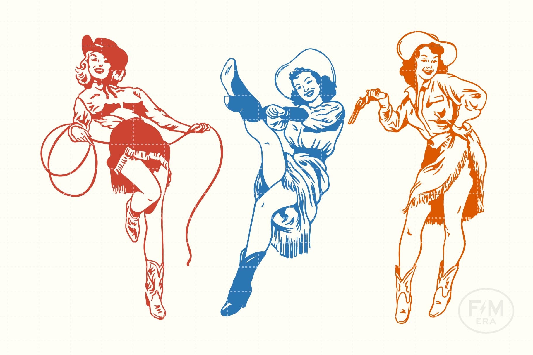 Cowgirl Pinups Png - Etsy