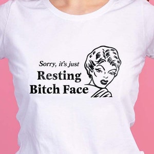 Resting Bitch Face SVG PNG EPS - Digital  Illustration - Retro Women funny 50s - Instant Download