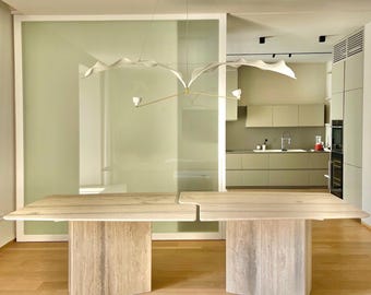 Large Travertine Marble Dining Table – Oval Natural Stone Table Made in Italy – Luxury Furniture – Marble Table Top - Dining Room Table Top
